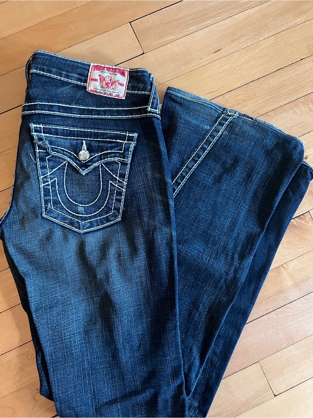 True Religion Women’s Bootcut Jeans w Rhinestone Details